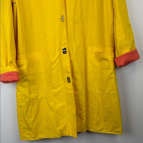 Lauren Ralph Lauren Women’s Yellow Raincoat Plaid Lining Size L - Picture 4 of 11